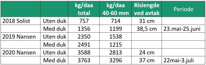 Tabell 2 dukprosjekt res Kari Bysveen